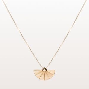 Aurate Solid 14k Yellow Gold Sensu Fan Necklace